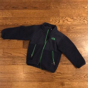 North Face Zip Jacket Coat - Navy/Green